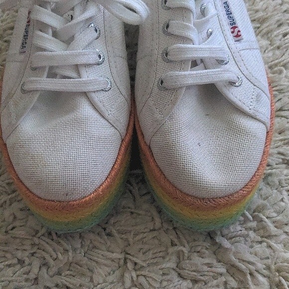 Superga Fantasia Rainbow Platform Sneakers Women Size 7.5 - Picture 3 of 7